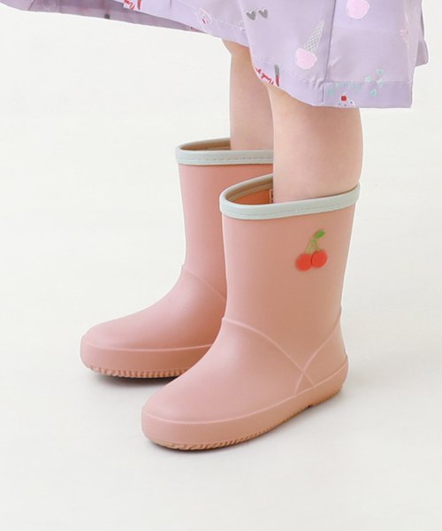 devirock(デビロック)/配色モチーフ レインブーツ (リフレクター付き) 子供服 キッズ 男の子 女の子 シューズ レインブーツ 靴 /ピンク