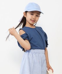 ikka kids(イッカ　キッズ)/USAコットン メロー肩開きTシャツ（120〜160cm）/ネイビー