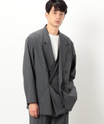 COMME CA ISM MENS/【セットアップ対応】ウォッシャブル リサイクル かすりチェック トロ ダブル ジャケット/505146939