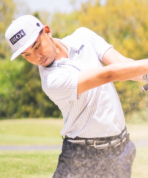 SRIXON(スリクソン)/【松山英樹プロ2023全米オープンゴルフ選手権着用】変形ストライププリントシャツ(クーリング効果)【アウトレット】/グレー