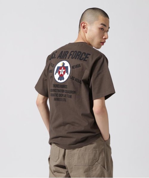 AVIREX(AVIREX)/THUNDERBIRDS PATCH T－SHIRT / サンダーバーズ パッチ 半袖 Tシャツ/オリーブ