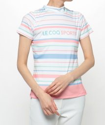 le coq sportif GOLF (ルコックスポルティフ（ゴルフ）)/マルチボーダーモックネックシャツ (吸汗速乾/ストレッチ/UV CUT(UPF50+))【アウトレット】/ホワイト