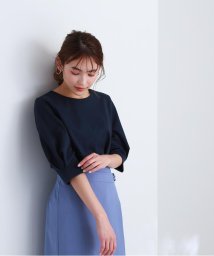 NATURAL BEAUTY BASIC(ナチュラルビューティーベーシック)/オリガミタックスリーブカットソー/ネイビー