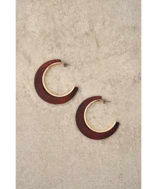 AZUL by moussy/WOOD BIG HOOP EARRINGS/505164605