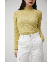 AZUL by moussy(アズールバイマウジー)/CUT LACE LONG SLEEVE TOPS/LIME