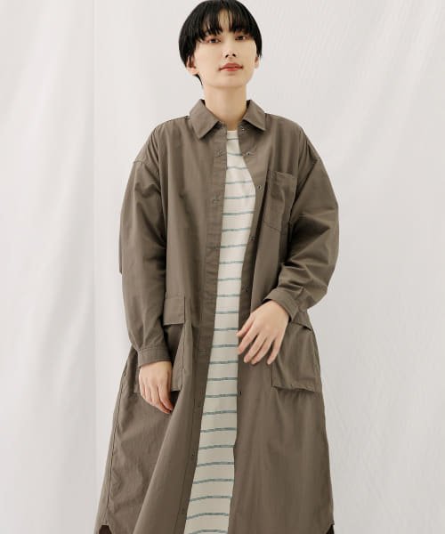 EKAL(EKAL)/『撥水』『UVカット』『別注』BURLAP OUTFITTER×EKAL　サプレックスナイロンシャツワンピース/BRN