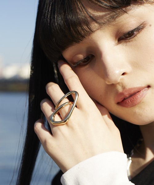 nothing and others(ナッシングアンドアザース)/Nuance line triangle Ring/Gold
