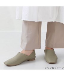 Lirio blanco(Lirio blanco)/パンプス 2023年 新作 春夏 バブーシュ フラットシューズ レディース ぺたんこ 2way ローヒール 靴 スクエアトゥ 軽量 歩きやすい スリッポン ミュ/グリーン