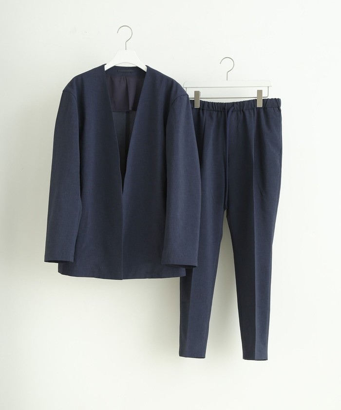 新素材新作新素材新作ノーカラージャケット＆イージーパンツ