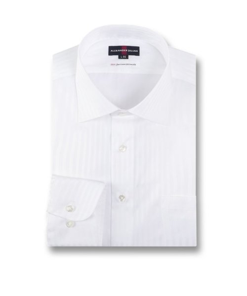 TAKA-Q(タカキュー)/超長綿120双糸 スタンダードフィット ワイドカラー 長袖 シャツ メンズ ワイシャツ ビジネス yシャツ 速乾 ノーアイロン 形態安定/ホワイト