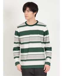 TAKA-Q/ポップコーンボーダー クルーネック 長袖 メンズ Tシャツ カットソー カジュアル インナー ビジネス ギフト プレゼント/505166537