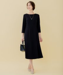 JIYU-KU(LARGE SIZE)(自由区（大きいサイズ）)/【洗える】WASHABLEPONTE ワンピース/ネイビー系