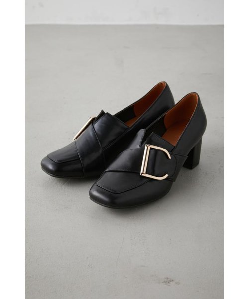 AZUL by moussy(アズールバイマウジー)/DIAGONAL BELT BUCKLE LOAFER/BLK