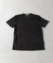 Nylaus(ナイラス)/スリムフィット ショートスリーブ パイル VネックTシャツ/ブラック