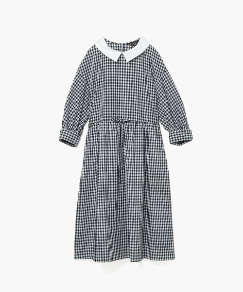 To b. by agnes b. OUTLET(トゥー　ビー　バイ　アニエスベー　アウトレット)/【Outlet】WT85 ROBE ギンガムチェック ドレス/ブラック