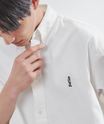 coen(coen)/ワンポイント刺繍ボタンダウンシャツ/WHITE