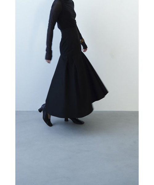 CLANE(クラネ)/RANDOM HEM FLARE SKIRT/BLACK