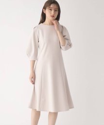 index(インデックス)/【DRESS】ダブルフェイス フィット＆フレアワンピース/ライトグレー（011）