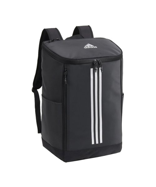 Adidas(アディダス)/アディダス リュック リュックサック 31L スクエア ボックス型 三本ライン 通学 高校生 中学 大容量 軽量 B4 撥水 adidas 67922/ブラック系2