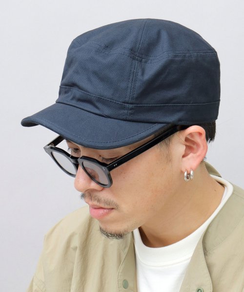 Besiquenti(ベーシックエンチ)/キャンバス ショートバイザー ワークキャップ シンプル カジュアル 帽子 メンズ/ネイビー