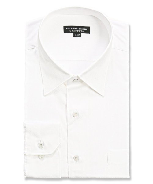 GRAND-BACK(グランバック)/【大きいサイズ】ファットゥーラ/FATTURA 日本製 綿100％ レギュラーカラー 長袖 ワイシャツ/ホワイト
