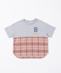 KP BOY/KPBOY(ケーピーボーイ)先染めチェックの半袖Tシャツ(140～150)/505087634