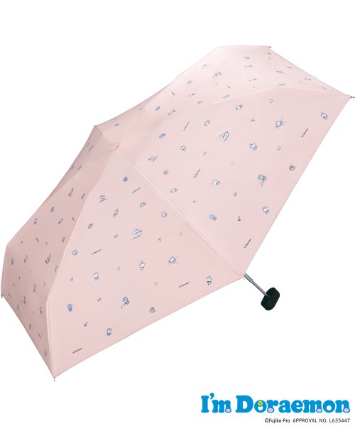 Wpc．(Wpc．)/【Wpc.公式】日傘 ドラえもん 遮光ドラえもんフェイスポーチ ミニ 50cm 完全遮光 UVカット100％ 遮熱 晴雨兼用 レディース 折り畳み傘/ピンク