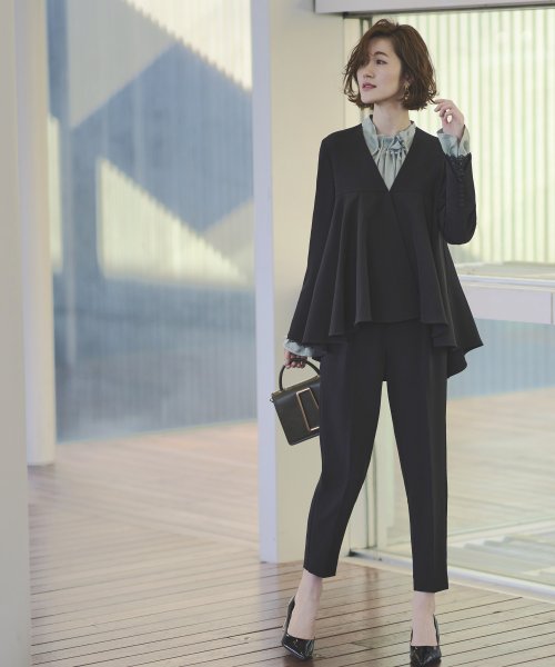 ルイルエブティック(RUIRUE BOUTIQUE) |ノーカラーフレアペプラム  