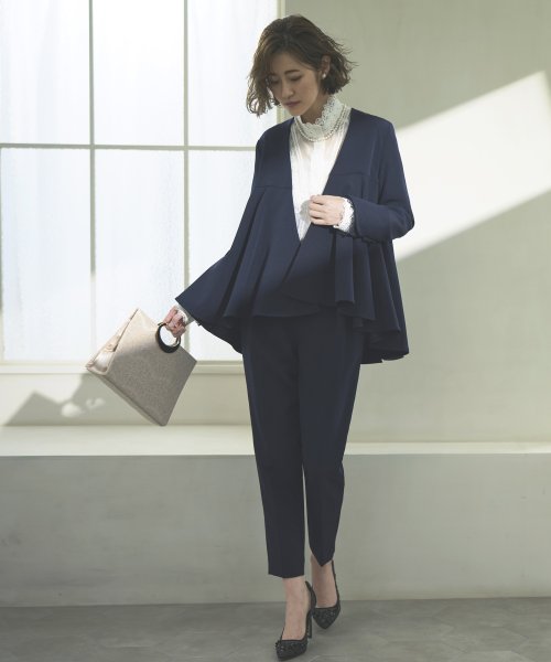 ルイルエブティック(RUIRUE BOUTIQUE) |ノーカラーフレアペプラム  