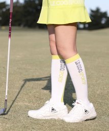 le coq sportif GOLF (ルコックスポルティフ（ゴルフ）)/ライン入りハイソックス/ホワイト×ライム