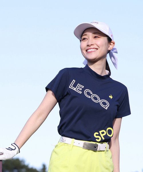 le coq sportif GOLF (ルコックスポルティフ（ゴルフ）)/【2023JLPGAツアー小祝さくらプロ優勝時着用】ロゴ半袖モックネックシャツ 【アウトレット】/ネイビー