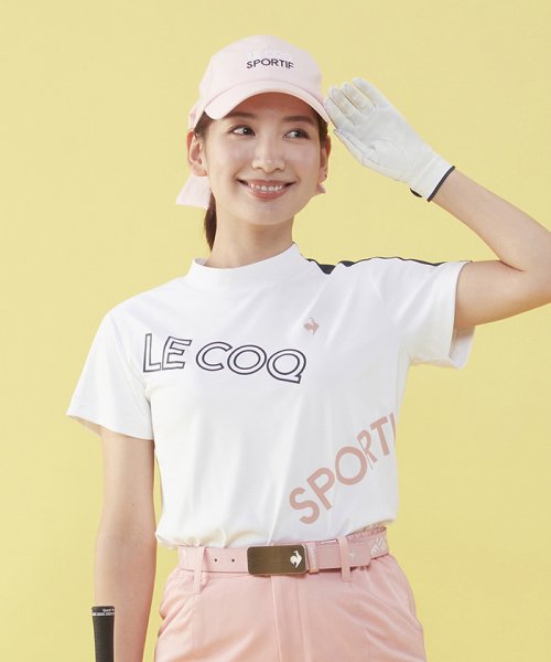 le coq sportif GOLF (ルコックスポルティフ（ゴルフ）)/【2023JLPGAツアー小祝さくらプロ優勝時着用】ロゴ半袖モックネックシャツ 【アウトレット】/ホワイト