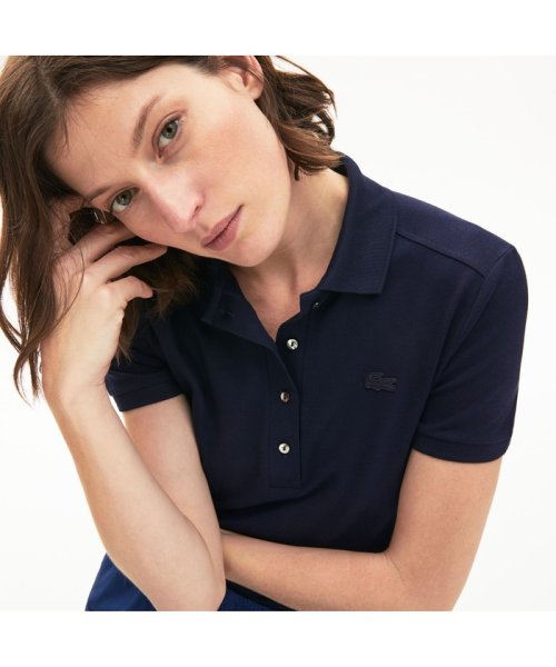 LACOSTE(ラコステ)/スリムフィット ストレッチコットンピケポロ（半袖）/ネイビー