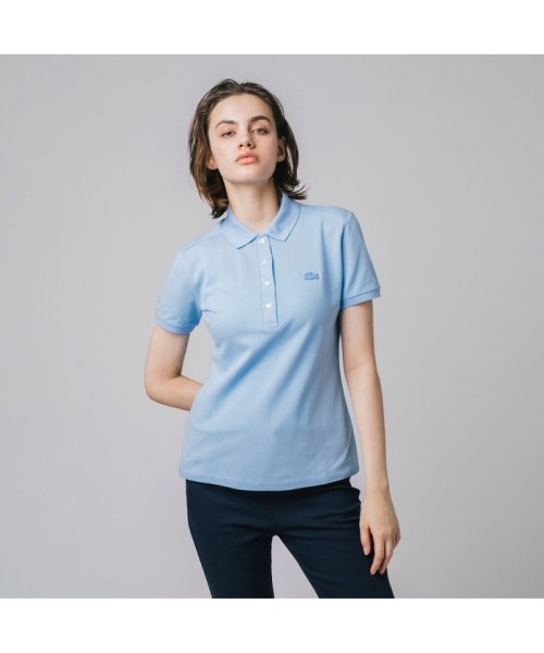 LACOSTE(ラコステ)/スリムフィット ストレッチコットンピケポロ（半袖）/アクア