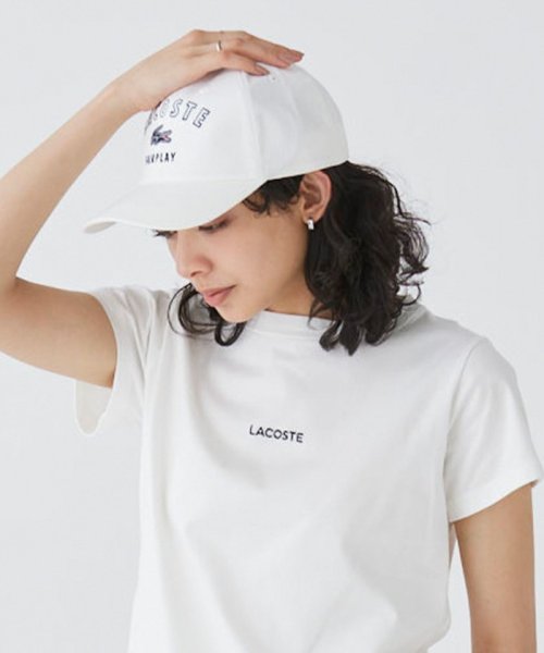 LACOSTE UNISEX(ラコステ　ユニセックス)/刺繍入り6方キャップ/ホワイト