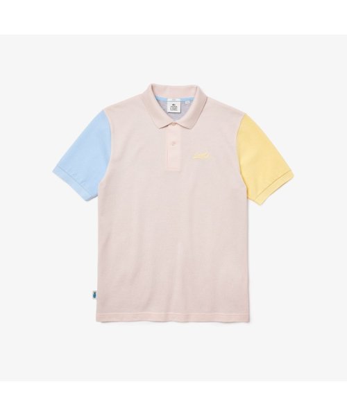 LACOSTELIVE MENS(ラコステライブ　メンズ)/ラコステライブ クレイジーパターンポロシャツ/ライトピンク