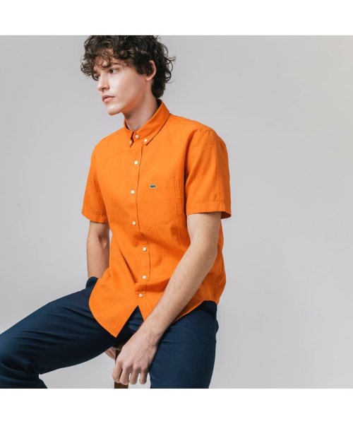 セール】リネン×コットンワントーンウィンドウペンチェックシャツ(505172383) ラコステ メンズ(LACOSTE Mens) MAGASEEK