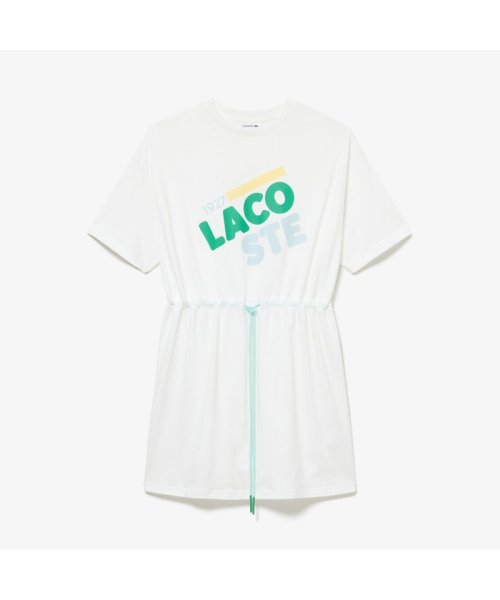 LACOSTE(ラコステ)/ラコステロゴプリントTシャツドレス/ホワイト