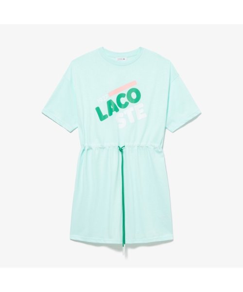 LACOSTE(ラコステ)/ラコステロゴプリントTシャツドレス/ライトグリーン