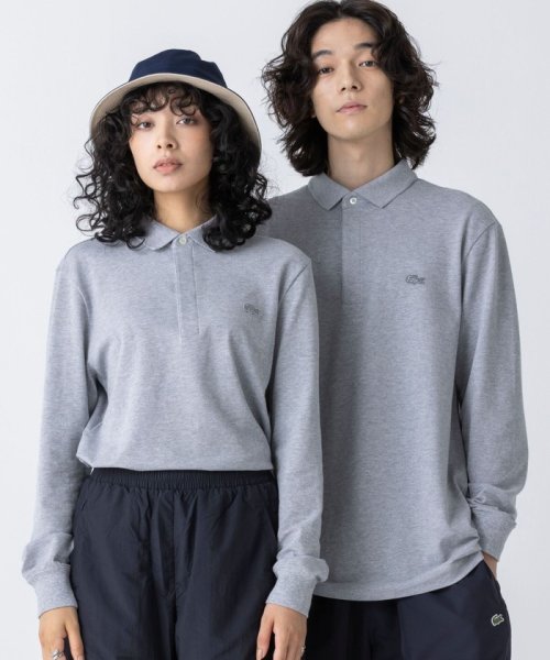 LACOSTE Mens(ラコステ　メンズ)/比翼フロントロングスリーブポロシャツ/グレー