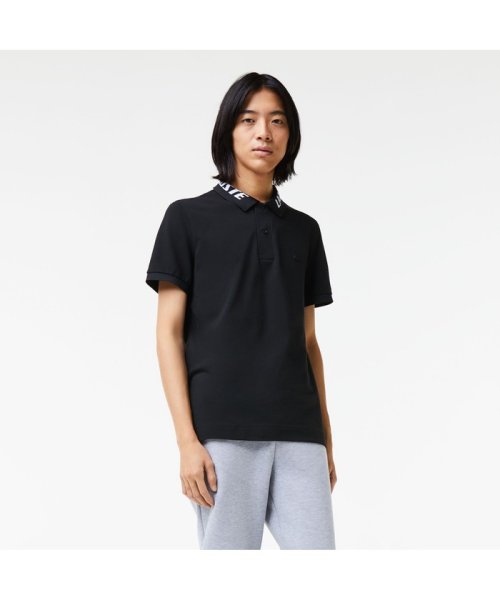 LACOSTE Mens(ラコステ　メンズ)/エコ鹿の子地ジャカードカラーポロシャツ/ブラック