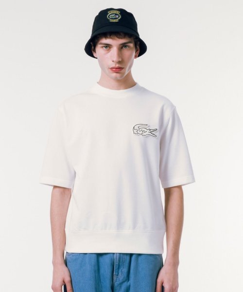 LACOSTE Mens(ラコステ　メンズ)/オーバーサイズクロックエンブレムスウェットTシャツ/ホワイト