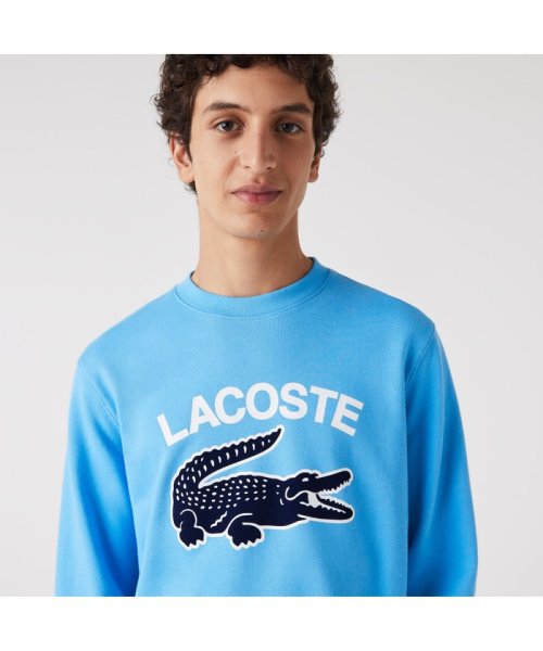 LACOSTE Mens(ラコステ　メンズ)/ビッグクロックカレッジロゴクルーネックスウェット/ブルー