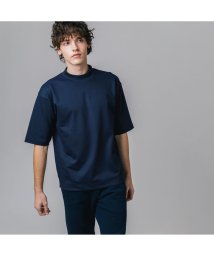 LACOSTE Mens(ラコステ　メンズ)/5分袖モックネックサマーニットTシャツ/ネイビー