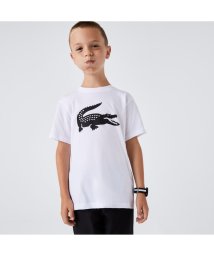 LACOSTE KIDS(ラコステ　キッズ)/ウルトラドライクロックプリント　キッズTシャツ/ホワイト×ブラック