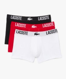 LACOSTE Mens(ラコステ　メンズ)/コットンクロックウェストトランクショーツ3パック/ブラック