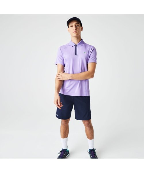 LACOSTESPORTS MENS(ラコステスポーツ　メンズ)/チームラコステフロントジップドライポロシャツ/パープル