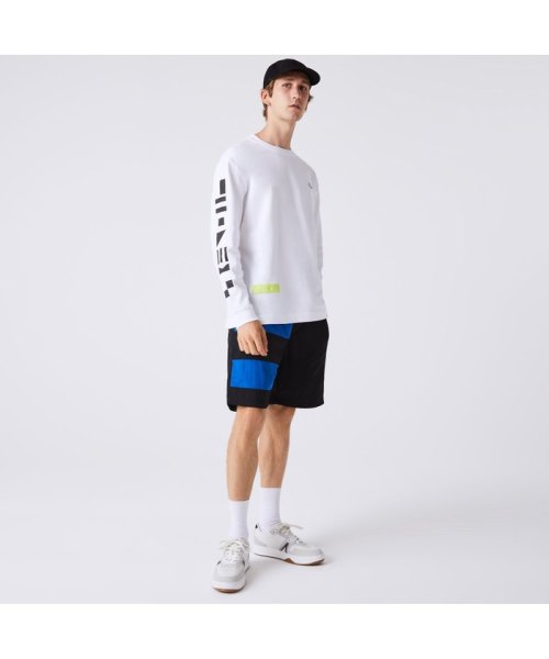 LACOSTE Mens(ラコステ　メンズ)/アシンメトリーパッチワークショーツ/ブラック