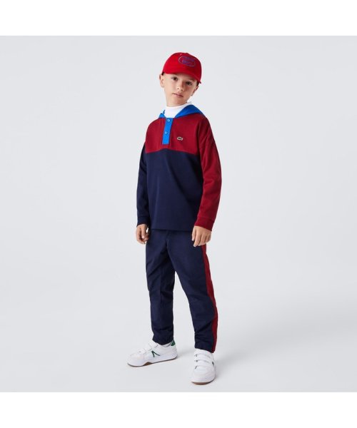 LACOSTE KIDS(ラコステ　キッズ)/BOYSラグビーフードシャツ/レッド