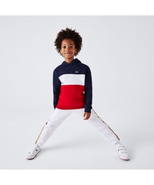 LACOSTE KIDS(ラコステ　キッズ)/トリコロールカラーブロックKIDSプロオーバーフーディ/ネイビー